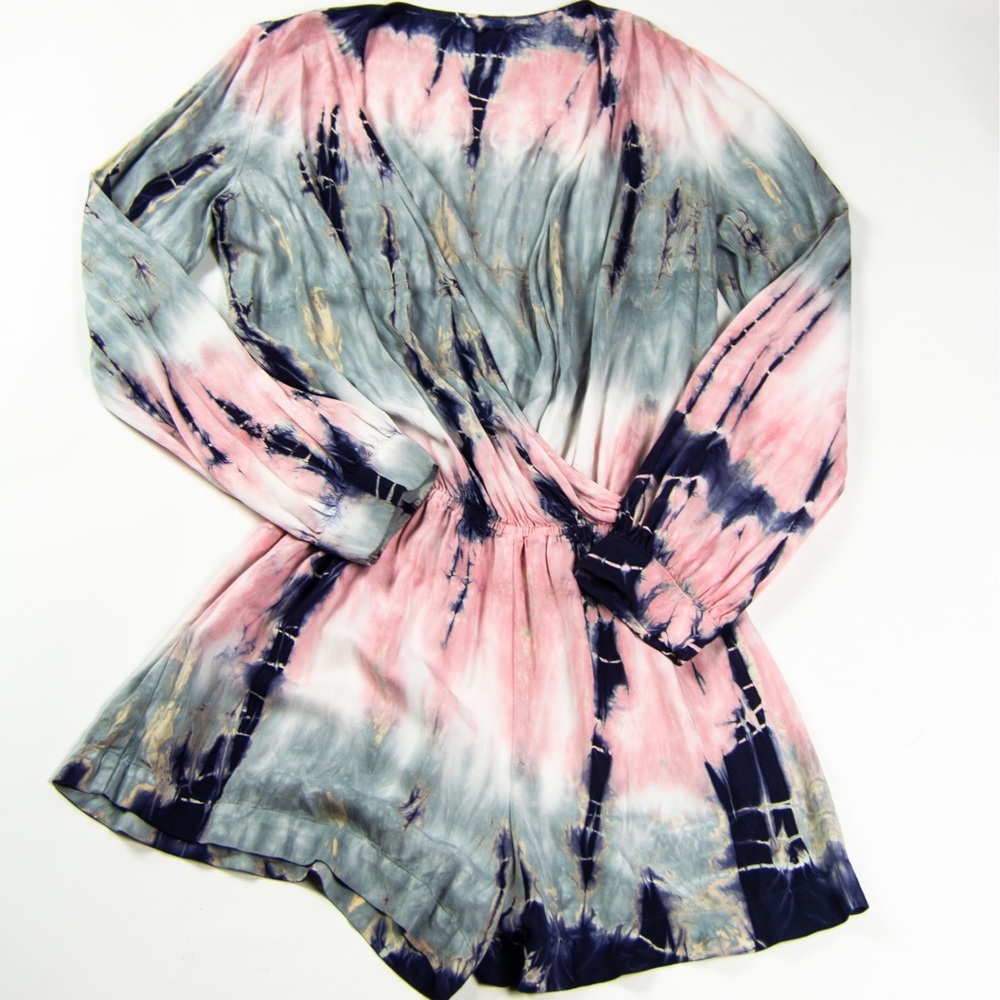 Tie dye women shorts romper